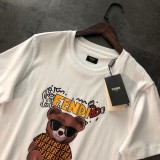 【限定】フェンディスーパーコピー 2024春夏サングラスベアーアルファベットプリント半袖Tシャツ