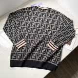 日本未入荷 フェンディ n級品 フルプリントジャカードラウンドネックオールドフラワープルオーバーニット