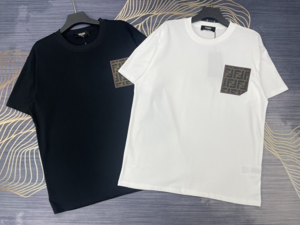 稀少 フェンディ 激安通販 2024春夏新作刺繍ロゴラウンドネック半袖Tシャツ2色