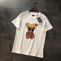 【限定】フェンディスーパーコピー 2024春夏サングラスベアーアルファベットプリント半袖Tシャツ