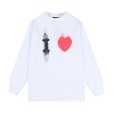 【話題商品！】バレンシアガ 偽物通販 520ハート限定バックネッククラシック刺繍LOGO衛衣長袖Tシャツ