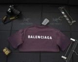 追跡付 バレンシアガ コピー 純色アルファベット高密度刺繍丸首半袖Tシャツ