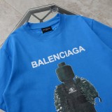 入手困難 バレンシアガ 激安偽物 アプリントアルファベットロゴカジュアル半袖Tシャツ