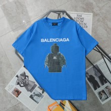 入手困難 バレンシアガ 激安偽物 アプリントアルファベットロゴカジュアル半袖Tシャツ