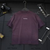 追跡付 バレンシアガ コピー 純色アルファベット高密度刺繍丸首半袖Tシャツ
