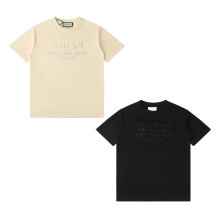 【話題商品！】グッチ 激安偽物 ピュアカラーロゴアルファベット刺繍ラウンドネック半袖Tシャツ