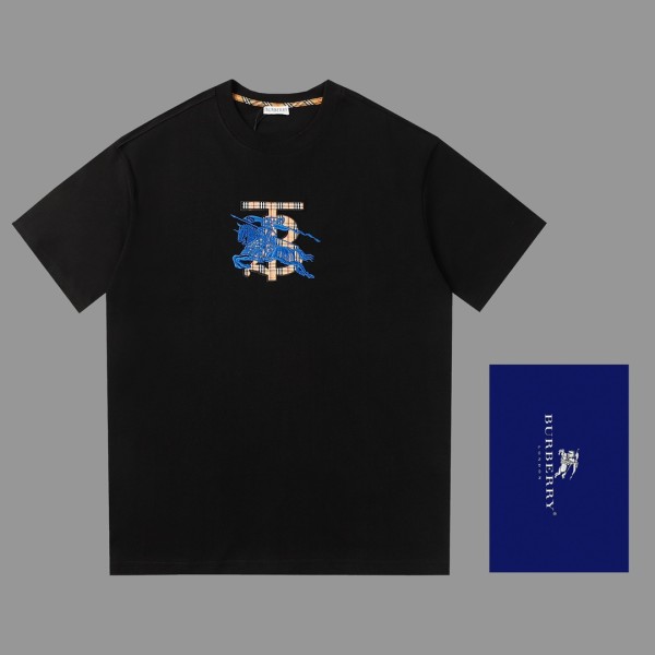 【話題商品！】バーバリー n級品 格子貼付布加戦馬立体刺繍工芸半袖Tシャツ