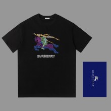 新作 バーバリー コピーおすすめ 戦馬鎖立体万針刺繍工芸半袖Tシャツ