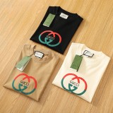 稀少 グッチ コピーおすすめの新作発泡プリントレトロなコットンクルーネックベーシックタイプ半袖Tシャツ3色