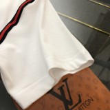 累積売上総額第１位！グッチ n級品 2024新作ロゴ刺繍織りリボンラウンドネック半袖Tシャツ