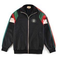 高品質 グッチ スーパーコピー の3色ストライプのプレッシャジッパーコート