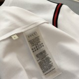 累積売上総額第１位！グッチ n級品 2024新作ロゴ刺繍織りリボンラウンドネック半袖Tシャツ