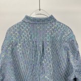【限定】グッチ 偽物通販 2024新作ストライプカラーのフルプリントロゴカップル用デニムジャケット