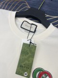 【限定】グッチ コピーおすすめ 2024春夏新作カラー刺繍ロゴラウンドネック半袖Tシャツ2色