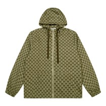 超奇跡の入荷☆ グッチ 激安偽物 のフードを身にまとったダブルGジップジャケットの薄手コート