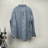【限定】グッチ 偽物通販 2024新作ストライプカラーのフルプリントロゴカップル用デニムジャケット