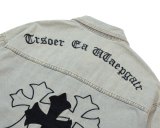 大人気 クロムハーツ 激安通販 十字架サンスクリット刺繍水洗したオールドデニムジャケット2色