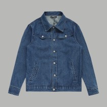 一目惚れ♪ クロムハーツ スーパーコピー 赤炎貼り皮デザインデニムジャケット