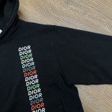 追跡付 ディオール 偽物通販 カラー斜字ラウンドネックパーカー