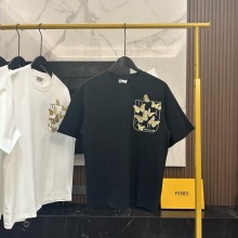 超奇跡の入荷☆ ディオール 偽物通販 2024春夏新作蝶刺繍シリーズ丸首コットンTシャツ半袖2色