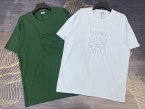 稀少 ロエベ 偽物通販 2024春夏新作刺繍ロゴラウンドネック半袖Tシャツ2色