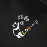 稀少 ロエベ コピーおすすめ 24 SS春夏新作ロエベロゴ刺繍ラウンドネック半袖Tシャツ2色