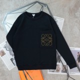 【話題商品！】ロエベ コピー ポケット刺繍ロゴラウンドネックパーカー