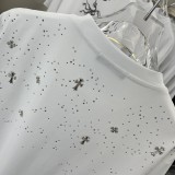 超話題! クロムハーツ 激安偽物 2024 ss新作メタルクロス満天スタードリルカップルカジュアル半袖Tシャツ
