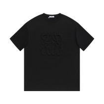 超話題! ロエベ スーパーコピー 24春先の新作胸元LOGO立体刺繍最新工芸半袖Tシャツ