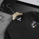 稀少 ロエベ コピーおすすめ 24 SS春夏新作ロエベロゴ刺繍ラウンドネック半袖Tシャツ2色