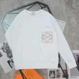 追跡付 ロエベ スーパーコピー ポケット刺繍ロゴラウンドネックパーカー