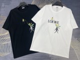 一目惚れ♪ ロエベ 激安通販 2024春夏新作刺繍ロゴラウンドネック半袖Tシャツ2色
