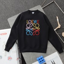 【限定】ロエベ 激安通販 新型 重工立体七色刺繍ロゴカジュアル丸首衛衣