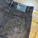 稀少 プラダ コピーおすすめ 4クラウンアルファベット刺繍コーナー同期新品重工水洗いジーンズ