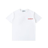 新作 プラダ n級品 24春夏新作胸元赤ゴムロゴラウンドネック半袖Tシャツ2色