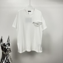 稀少 プラダ 激安偽物 2024新作ファスナー三角ロゴカップル用半袖Tシャツ