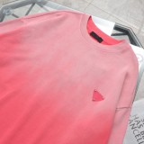 累積売上総額第１位！プラダ 激安偽物 の新型重工業水洗捺染シンプル三角表示旧工芸丸首衛衣