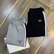高品質 プラダ スーパーコピー パッチワークアルファベットプリントのメタル三角ビームパンツ2色
