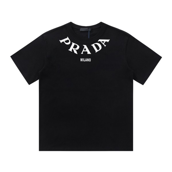 超奇跡の入荷☆ プラダ 激安偽物 24 ss新作ネックプリントイニシャルロゴ半袖Tシャツ