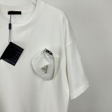 稀少 プラダ 激安偽物 2024新作ファスナー三角ロゴカップル用半袖Tシャツ