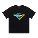 累積売上総額第１位！プラダ 偽物通販 24 ss新作ネックプリントイニシャルロゴ半袖Tシャツ