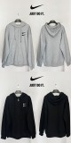 一目惚れ♪ ナイキ 激安通販 ダブルロゴダブルチェックドロップショルダーゆったり連帽ジップパーカーカー2色