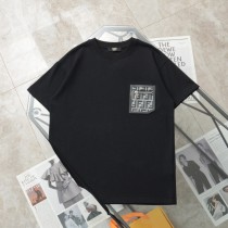 追跡付 フェンディ コピー ポケット ジップ カジュアル ラウンドネック 半袖 Tシャツ