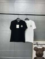日本未入荷 モンクレール スーパーコピー 抽象バッジスマイリー刺繍ロゴカジュアル半袖Tシャツ 2色