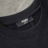 追跡付 フェンディ n級品 刺繍 F 斜めアレンジ カジュアル ラウンドネック 半袖 Tシャツ