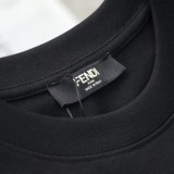 【限定】フェンディ コピーおすすめ 刺繍 F 斜めアレンジ カジュアル ラウンドネック 半袖 Tシャツ