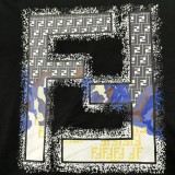 累積売上総額第１位！フェンディ スーパーコピー ダブルFプリントのラウンドネック半袖Tシャツ