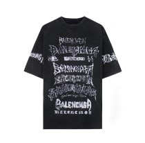 稀少 バレンシアガ コピーおすすめ グラフィティゴシックアルファベットフルプリントロゴ半袖Tシャツ