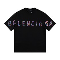 大人気 バレンシアガ 激安偽物 カラフルビッグロゴラウンドネック半袖Tシャツ