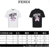 ★超人気 フェンディ激安通販 夏の新作漫画クマプリントラウンドネック半袖Tシャツ